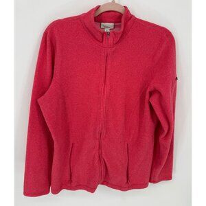 L.L. Bean Womens Red Full-Zip Feather Fleece Jacket Sweater Large